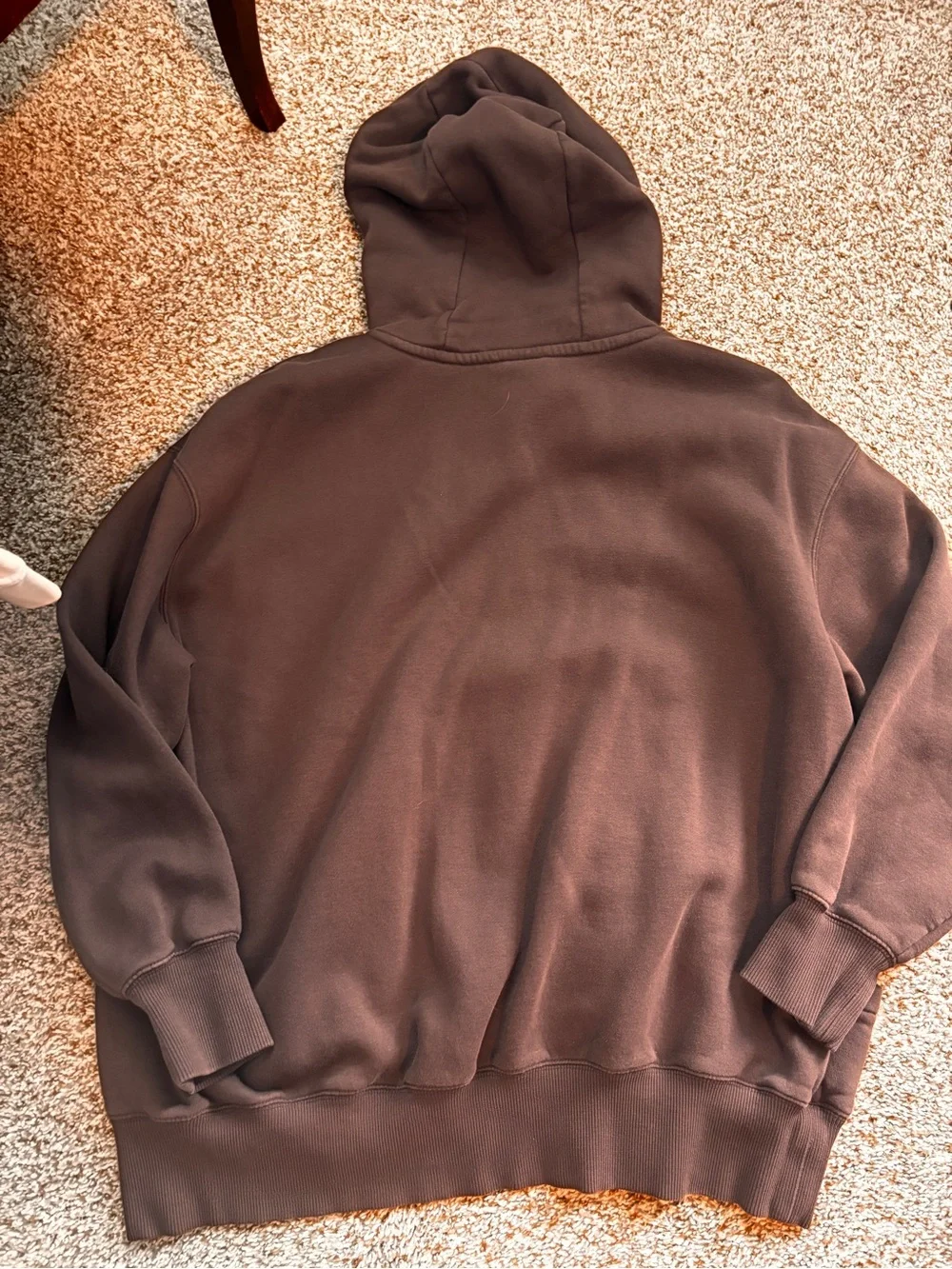 Nike Brown Pullover Hoodie with White Swoosh (L)